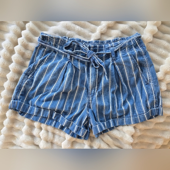 American Eagle Outfitters High Waist Blue and White Shorts - Picture 1 of 7